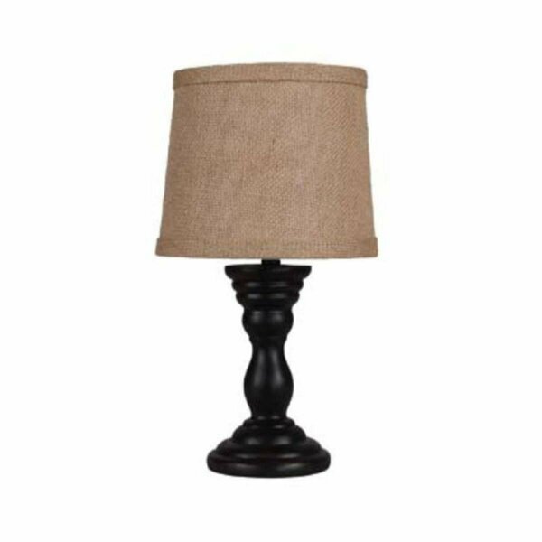 Homeroots Black Accent Lamp with Tan Shade 380530